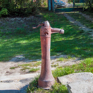 Manual water pump.