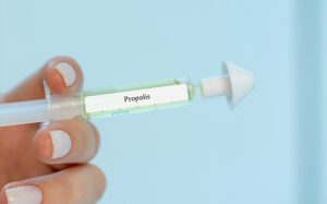 Propolis intranasal medication, conceptual image. 