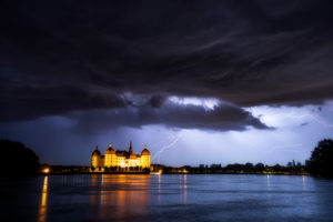 Schloss Moritzburg, See, Spiegelung, Gewitter, Unwetter Schloss Moritzburg, See, Spiegelung, Gewitter, Unwetter