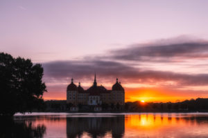 Schloss Moritzburg, See, Spiegelung, Sonnenaufgang Schloss Moritzburg, See, Spiegelung, Sonnenaufgang