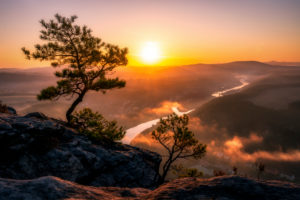 Sächsische Schweiz, Lilienstein, Sonnenaufgang, Nationalpark Sächsische Schweiz, Lilienstein, Sonnenaufgang, Nationalpark