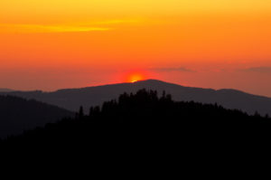 Sunset over the Mühlviertel. The picture shows the dance floor, the highest elevation around Haslach an der Mühl Sunset over the Mühlviertel. The picture shows the dance floor, the highest elevation around Haslach an der Mühl