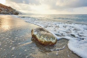 Landscape, pebble at the seaside at Preveli beach, Crete, Greece Landscape, pebble at the seaside at Preveli beach, Crete, Greece