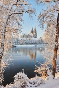Regensburg Cathedral, view from Jahninsel, Marc-Aurel-Ufer, winter, Regensburg, Bayern, Germany, Europa Regensburg Cathedral, view from Jahninsel, Marc-Aurel-Ufer, winter, Regensburg, Bayern, Germany, Europa