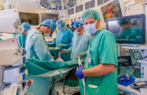 Surgeons-Heart valve replacement surgery, operating room,
