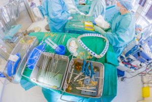 Heart valve replacement surgery, operating room,