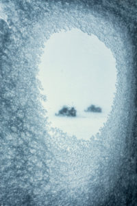 Snow on the window. Snowmobile trip in the Central Highlands of Iceland. Snow on the window. Snowmobile trip in the Central Highlands of Iceland.