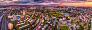 Aerial Laugardalur area, Reykjavik, Iceland Aerial Laugardalur area, Reykjavik, Iceland