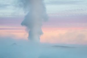 Close-up of steam from a borehole by The Bjarnarflag Geothermal Power Plant, Lake Myvatn area, Northern Iceland Close-up of steam from a borehole by The Bjarnarflag Geothermal Power Plant, Lake Myvatn area, Northern Iceland