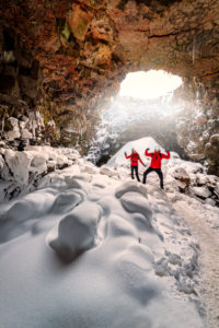 Raufarholshellir Lava Tunnel, Iceland. One of the longest lava tubes short distance from Reykjavik, Iceland 