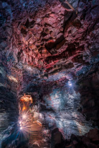 Raufarholshellir Lava Tunnel, Iceland. One of the longest lava tubes short distance from Reykjavik, Iceland 