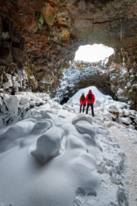 Raufarholshellir Lava Tunnel, Iceland. One of the longest lava tubes short distance from Reykjavik, Iceland 