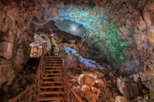 Raufarholshellir Lava Tunnel, Iceland. One of the longest lava tubes short distance from Reykjavik, Iceland 