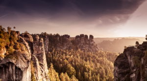 view from the Bastei bridge to 'Gansfelsen' view from the Bastei bridge to 'Gansfelsen'