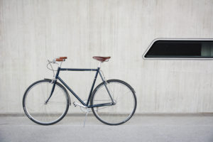 Retro bicycle in front of wall Retro bicycle in front of wall