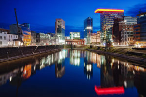 Media Harbour in the evening, Dusseldorf Media Harbour in the evening, Dusseldorf