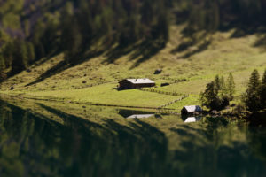 Alpine hut on the lake, Obersee (lake), Alpine hut on the lake, Obersee (lake),