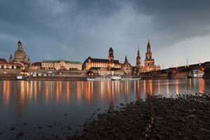 Dresden silhouette in the evening Dresden silhouette in the evening