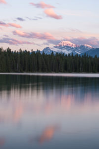 Sunset Lake Annette, Jasper National Park, Canada Sunset Lake Annette, Jasper National Park, Canada