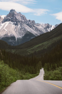 View over Highway in the Rocky Mountains, Yoho National Park, Canada