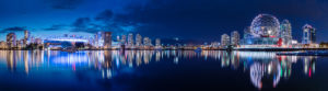 Vancouver Panorama in the evening, Skyline, British Columbia, Canada