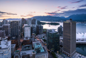 Sunset over Vancouver, British Columbia, Canada