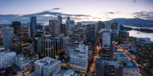 Over the rooftops of the city, Vancouver, British Columbia, Canada