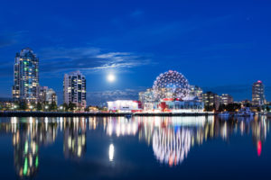 Science World in the evening, Vancouver, Canada