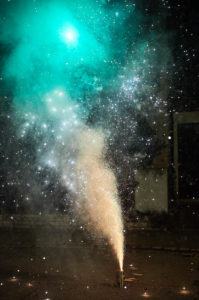 New Year's fireworks in green New Year's fireworks in green