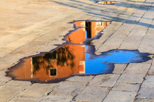 Water reflections after the rain in Venice, Italy. Water reflections after the rain in Venice, Italy.