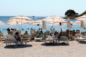 Beach at Nessebar, Black Sea, Bulgaria, Europe Beach at Nessebar, Black Sea, Bulgaria, Europe