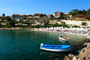 Beach at Nessebar, Black Sea, Bulgaria, Europe Beach at Nessebar, Black Sea, Bulgaria, Europe