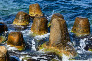 Concrete breakwater, Nessebar, Bulgaria Concrete breakwater, Nessebar, Bulgaria