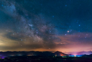 The Milky Way in front of an Alpine panorama The Milky Way in front of an Alpine panorama