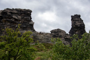 Germany, Saxony-Anhalt, Weddersleben, Teufelsmauer, mini-mountains made of sandstone between Blankenburg and Ballenstedt in the UNESCO Global Geopark Harz, has been a protected area since 1833. Germany, Saxony-Anhalt, Weddersleben, Teufelsmauer, mini-mountains made of sandstone between Blankenburg and Ballenstedt in the UNESCO Global Geopark Harz, has been a protected area since 1833.