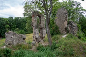 Germany, Saxony-Anhalt, Stecklenberg, medieval castle ruin Stecklenburg in the Harz Mountains. Germany, Saxony-Anhalt, Stecklenberg, medieval castle ruin Stecklenburg in the Harz Mountains.