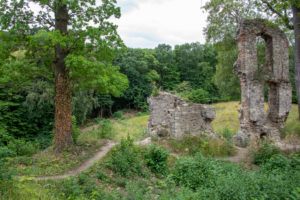 Germany, Saxony-Anhalt, Stecklenberg, medieval castle ruin Stecklenburg in the Harz Mountains. Germany, Saxony-Anhalt, Stecklenberg, medieval castle ruin Stecklenburg in the Harz Mountains.