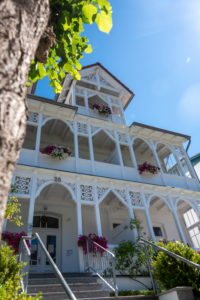 Germany, Mecklenburg-Western Pomerania, Ruegen island, Sellin, White Villa, Wilhelmstrasse, resort architecture Germany, Mecklenburg-Western Pomerania, Ruegen island, Sellin, White Villa, Wilhelmstrasse, resort architecture