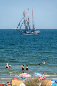Germany, Mecklenburg-Western Pomerania, Rügen Island, Baltic Sea resort Binz, tall ship Loth Loriën, three-master, was launched in 1907 in the Mjellem & Karlsen shipyard in Bergen, Norway. Germany, Mecklenburg-Western Pomerania, Rügen Island, Baltic Sea resort Binz, tall ship Loth Loriën, three-master, was launched in 1907 in the Mjellem & Karlsen shipyard in Bergen, Norway.