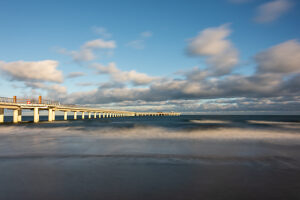 New pier, considered the longest pier on the Baltic Sea, Prerow, Mecklenburg-Vorpommern, Germany