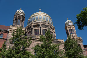 New Synagogue with its striking golden dome, an important landmark of Jewish culture in Germany, Berlin, Germany