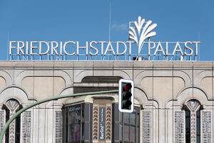 Friedrichstadt-Palast, striking neon sign, famous revue theater, Berlin, Germany