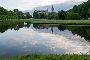 Schwerin Castle, historical architecture, golden dome, Schwerin, Mecklenburg-Western Pomerania, Germany