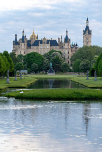 Schwerin Castle, historical architecture, golden dome, Schwerin, Mecklenburg-Western Pomerania, Germany