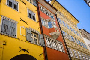 Bolzano, Laubengasse, facades Bolzano, Laubengasse, facades