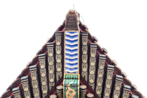 Decorated gable of a traditional Chinese temple Decorated gable of a traditional Chinese temple
