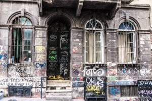 House facade, graffiti, Istanbul, Beyo?lu House facade, graffiti, Istanbul, Beyo?lu