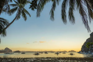 Sunset at Corong corong beach. El Nido, Philippines. Sunset at Corong corong beach. El Nido, Philippines.