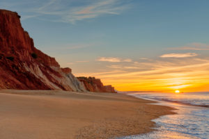 Praia da Falesia, Algarve, Portugal, at dawn Praia da Falesia, Algarve, Portugal, at dawn