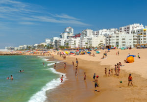Portugal, Algarve, Quarteira, sandy beach Portugal, Algarve, Quarteira, sandy beach